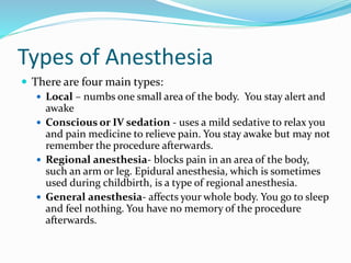 Analgesia vs anesthesia