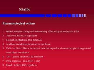 Weak Nsaids pharmacology of Analgesics, pain and NSAIDs | PPT