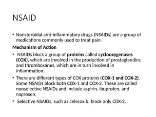 Comparing Different Nsaids Analgesic in Geriatric, roles and effect | PPTX