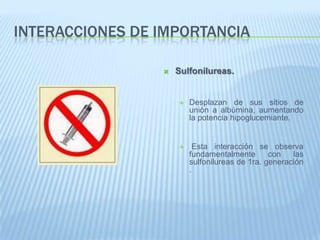 Interacciones de importanciaSulfonilureas. 