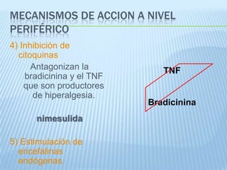  Algunas pocas drogas se eliminan en parte por excreción renal. Los metabolitos de todos los AINEs :Son secretados por el mecanismo sodio dependiente de secreción de ácidos 	(T. Proximal), 