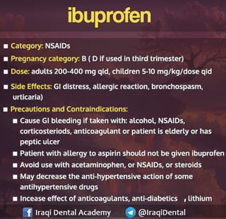 Analgesics used in Dental Practice