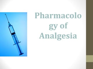 Pharmacolo
gy of
Analgesia
 