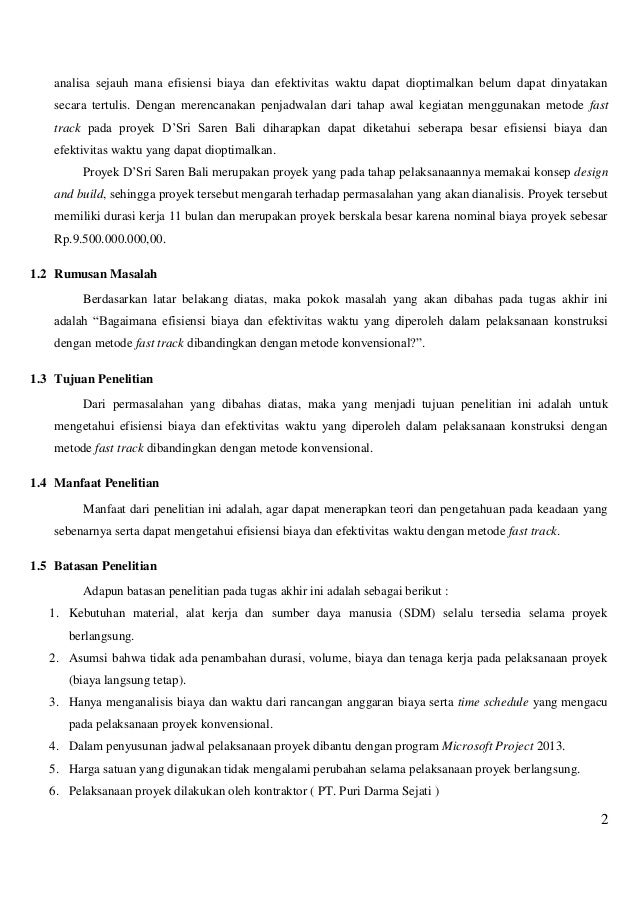 Analisa Biaya Dan Waktu