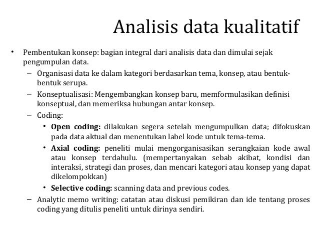 Analisa data kualitatif (2012 2013)