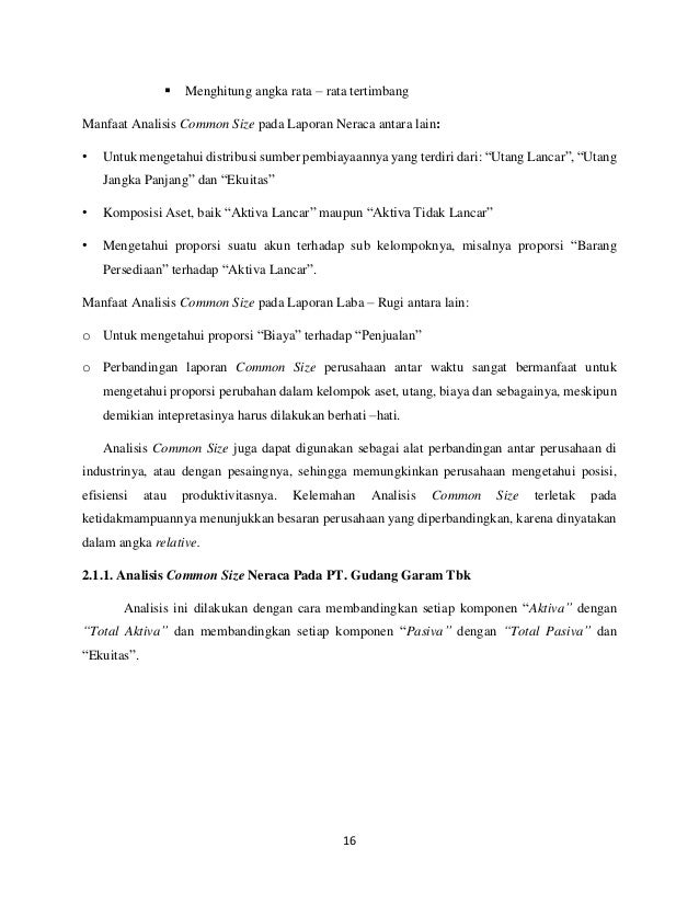 Analisa Komparatif Laporan Keuangan Pt Gudang Garam Tbk