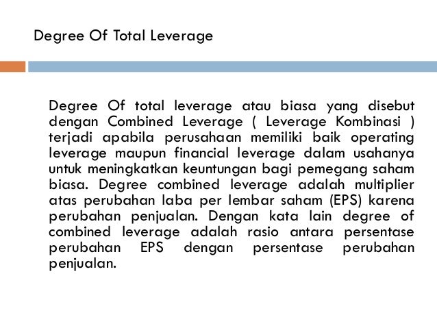 Analisa operasional leverage dan financial leverage 