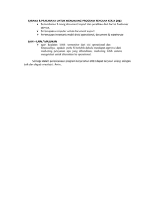 Analisa program kerja | PDF