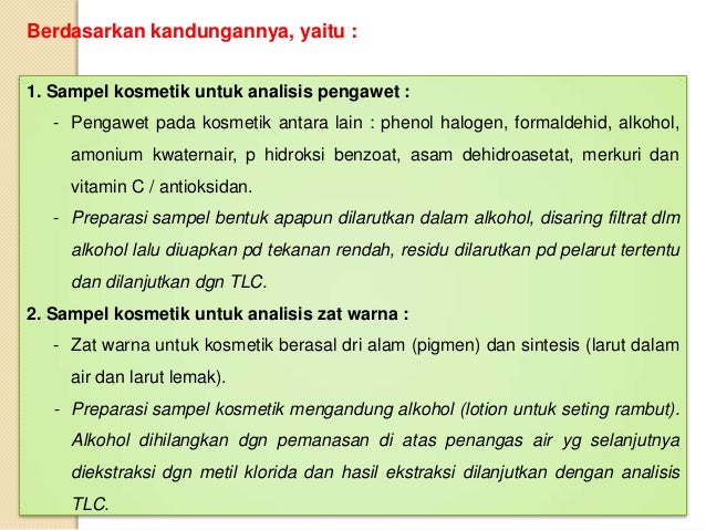 Analisa sediaan kosmetika