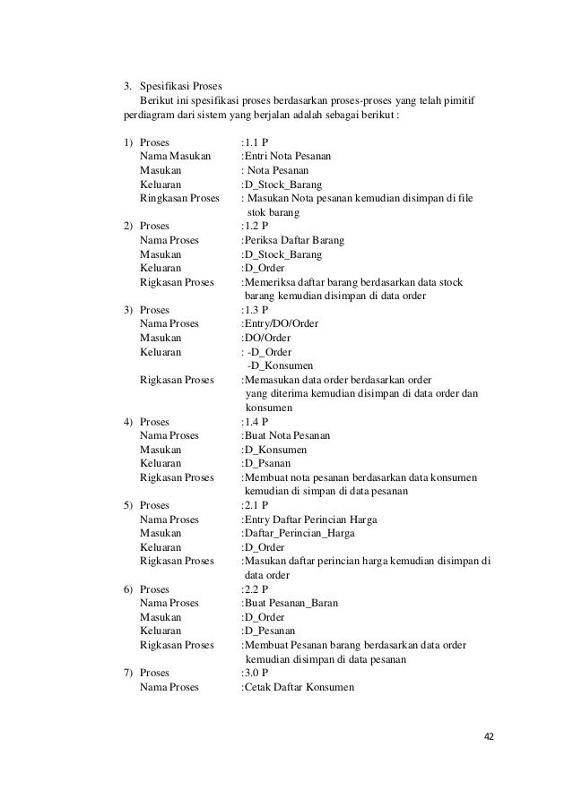 Contoh PKN Analisa sistem informasi pemesanan dan 