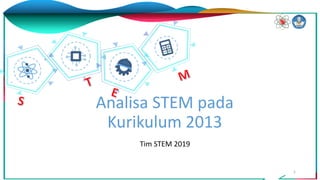 Analisa STEM pada
Kurikulum 2013
Tim STEM 2019
1
 