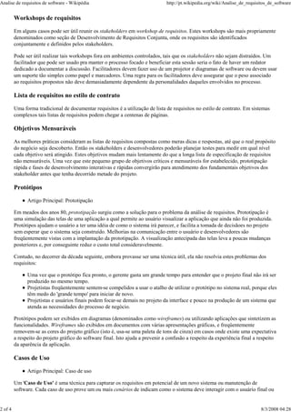 Analise de Requisitos de Software