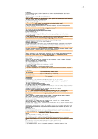 146 
E assim vai. 
Outra pra melhorar o posto de solda da gente tinha que tentar de alguma maneira arejar ele um pouco. 
No mínimo no verão, né. 
No inverno tinha que arrumar alguma coisa pra esquentar. 
Só não a fumaça. 
Vocês têm algum problema com carregamento de peso? Acham que carregam muito peso? Isso é um 
Tem algum ou outro, mas é fácil chamar pessoas. 
É só pedir auxílio. Só carrega peso quem quer. 
Ninguém se nega a dar ajuda. 
Com duas ou três pessoas, dá pra carregar qualquer coisa? 
Se for peças, mesmo hoje tu é colocado em talhas. 
A não ser que seja um dispositivo que não move, de repente você pega um carrinho ou a empilhadeira. 
Tem pouca coisa assim. 
Não é um grande problema? 
Não....existe, mas não é um grande problema. 
Alguns dispositivos que tinham de solda que eram pesados. 
Eu tinha uns dois ou três, lá. 
Mas isso já foi solucionado. 
À medida que os próprios grupos de CCQ trabalham em cima já disso aí, pra evitar o esforço físico. 
Já melhorou bastante. 
O grupo de CCQ fez modificação em duas máquinas colocando sistema de exaustão. Algum de vocês 
Isso só funciona pra esse tipo de máquina aqui, pra outro tipo de máquina não funciona. 
Mas melhorou? 
No saca-palha, a única coisa que tem é a pressão, que empurra a fumaça embora. 
Ele tem um sistema de ar em cima que coloca lá na ponta. 
No caso de rebite pra solda. 
Um sistema de exaustão do lado com um pouco mais de potência que esse, onde a gente ficaria pra soldar, 
No DITR, na tubular fizeram um sistema na frente, o exaustor puxa por trás, então a fumaça nunca vem... 
O próprio calor ajuda, puxa bastante calor. 
Fica do outro lado do dispositivo puxando.... 
Por que de repente os exaustores não precisavam ser utilizados....não que não precisava, depende do posto 
Você tem exemplos, lá. Têm peças lá que é uma fumaça que é uma loucura. 
A tubular. 
É. 
Aquilo ali você poderia ter um sistema, até um sistema fácil, que você pudesse aproximar a hora que fosse 
Eu soldo com a tubular todos os dias, uma parte das minhas peças. E a fumaça daquilo é terrível. 
Por causa do óleo? 
Por causa do óleo e do próprio processo. 
Ele faz fumaça. 
As peças que vêm da usinagem vêm protegidas com óleo e geralmente a tubular é soldado, 100% é aço. 
Daí vem da usinagem, vem protegida com óleo. 
Tem mais a sujeira que causa a casca do arame. 
Tem o calor, que é bem maior. 
A amperagem, a voltagem dela é muito mais alta que a da MIG. 
O arame é mais grosso. 
E a fumaça, a própria solda, o processo causa bastante fumaça. 
Um aluno da UFRGS, há dois ou três anos, fez uma pesquisa envolvendo o soldador.....impacto 
É, isso é.... 
O cara bate .... 
Tem muito disso aqui, impacto contra? 
Tem, diariamente. 
Por que vocês acham que acontece? 
Por causa do leiaute. 
Falta de espaço? 
Falta de espaço. 
Muito apertado. 
Trabalhando aqui, tu tens aquela noção: aqui é o meu lugar de sair, por aqui eu passo. 
Às vezes tu estás distraído, tu largas as coisas, tu vais sair, alguém colocou uma peça na tua frente. 
Sem tu perceberes, sem nada. 
Têm peças muito grandes que vêm, também. 
Que colocam alí, se tu vens distraído, tu acabas batendo. 
O Valdir, não faz muito tempo que ele levantou a máscara, se virou e deu com a cabeça na peça que estava n 
Recém tinham colocado, ele não viu. 
Até alguns alimentadores de solda, tem que se abaixar, senão bate com a cabeça. 
Muito baixo, fizeram o elevador de carga muito baixo. 
Vocês acham que a máscara de solda pode prejudicar, ou isso é independente? 
Não. Não, porque o processo da máscara...até foi discutido com a CIPA depois do acidente do ... o ... 
Aquela automática? 
Não sei qual era. 
Ou se foi aquela que tu só vira o rosto pro lado pra enxergar, e quando ele saiu, ele bateu no conteiner. 
Mas a máscara, em princípio, você parou de soldar, você levanta e tira. 
Por exemplo, você vai sair dali, tá soldando e vai pegar alguma coisa. 
Mas ele, no caso, não tirou. 
Eu não sei quanto aos colegas, mas eu não consigo caminhar no corredor com a máscara na cabeça. 
Nem eu, eu não caminho 3 metros com ela na cabeça. 
Eu paro de soldar, eu largo do lado.... porque me pula a máscara de um jeito que pega ela de lado na cabeça 
Eu nunca saí com a máscara. 
Pode acontecer, às vezes do cara....mas eu não consigo me virar pro lado pra contar as peças que eu fiz se 
Essa máscara automática que tem aquele sensor, ela limita bastante a visão porque ela não fica bem....ela 
Ela fica um lilás.... 
Fica bastante escuro. 
Principalmente que trabalha de noite, com a luz, e utiliza aquela máscara, a própria luz escurece ela, por 
E daí, por exemplo, ela não tem grandes vantagens de usar. 
A sensação é de estar de óculos escuros? 
De noite. 
Até de dia, a sensação é de estar de óculos escuros. 
Não muito escuro, mas...se tu caminhares com aquela máscara. 
Isso é um perigo, porque tu podes estar prestando atenção em alguma coisa no frente e do lado está 
cês estão sabendo que o CCQ do DIPP está fazendo um levantamento dos assentos e mesas de trabalh 
Sim. 
Eu fui entrevistado essa semana, foi tirada foto da minha cadeira, da minha mesa. 
Principalmente do assento. 
O cara da segurança pediu, fez uma entrevista, ele falou que era a respeito do trabalho do CCQ. 
 