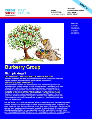 Analysis of business activity: Burberry