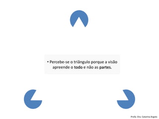 • Percebe-se o triângulo porque a visão
apreende o todo e não as partes.
Profa. Dra. Catarina Argolo
 