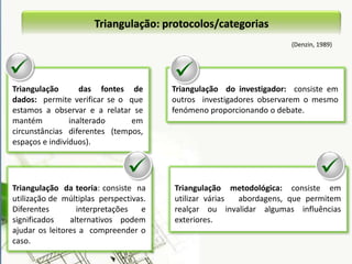 Métodos de análise de conteúdo (categorias)Quivy (2008) análises temáticas    - a análise categorial - consiste em calcular e comparar as  frequências de certas características previamente agrupadas em  categorias significativas.    - análise da avaliação -recai sobre juízos expressos  pelo locutor, calculando-se a frequência dos diferentes juízos,assim   como a sua direcção (juízo positivo ou negativo) e a sua intensidade. análises formais     - a análise da expressão - forma da comunicação;     - análise da enunciação - recai sobre o discurso e na sua   própria dinâmica. análises estruturais    - a análise de co-ocorrências – estuda as associações de  temas informando acerca  de  estruturas mentais e ideológicas ou preocupações dissimuladas;     - a análise estrutural - estuda os princípios que  organizam os elementos do discurso.