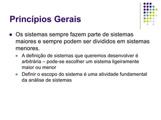Teoria Geral dos Sistemas no apoio a atividade de Análise de Sistemas | PDF