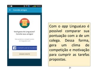 Analise de aplicativos e jogos Lingualeo, Duolingo e Allods online