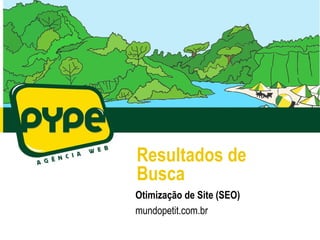 Resultados de
Busca
Otimização de Site (SEO)
mundopetit.com.br
 