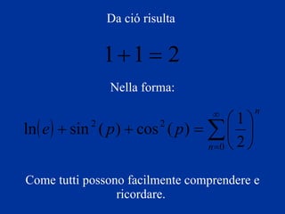 Da ció risulta  Nella forma: Come tutti possono facilmente comprendere e ricordare.   