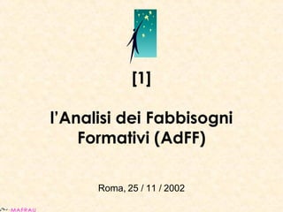 [1] l’Analisi dei Fabbisogni Formativi (AdFF) Roma, 25 / 11 / 2002 