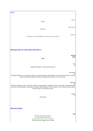 Analisi Usabilità 3d Mansion