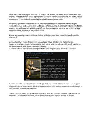 Analisi Usabilità 3d Mansion