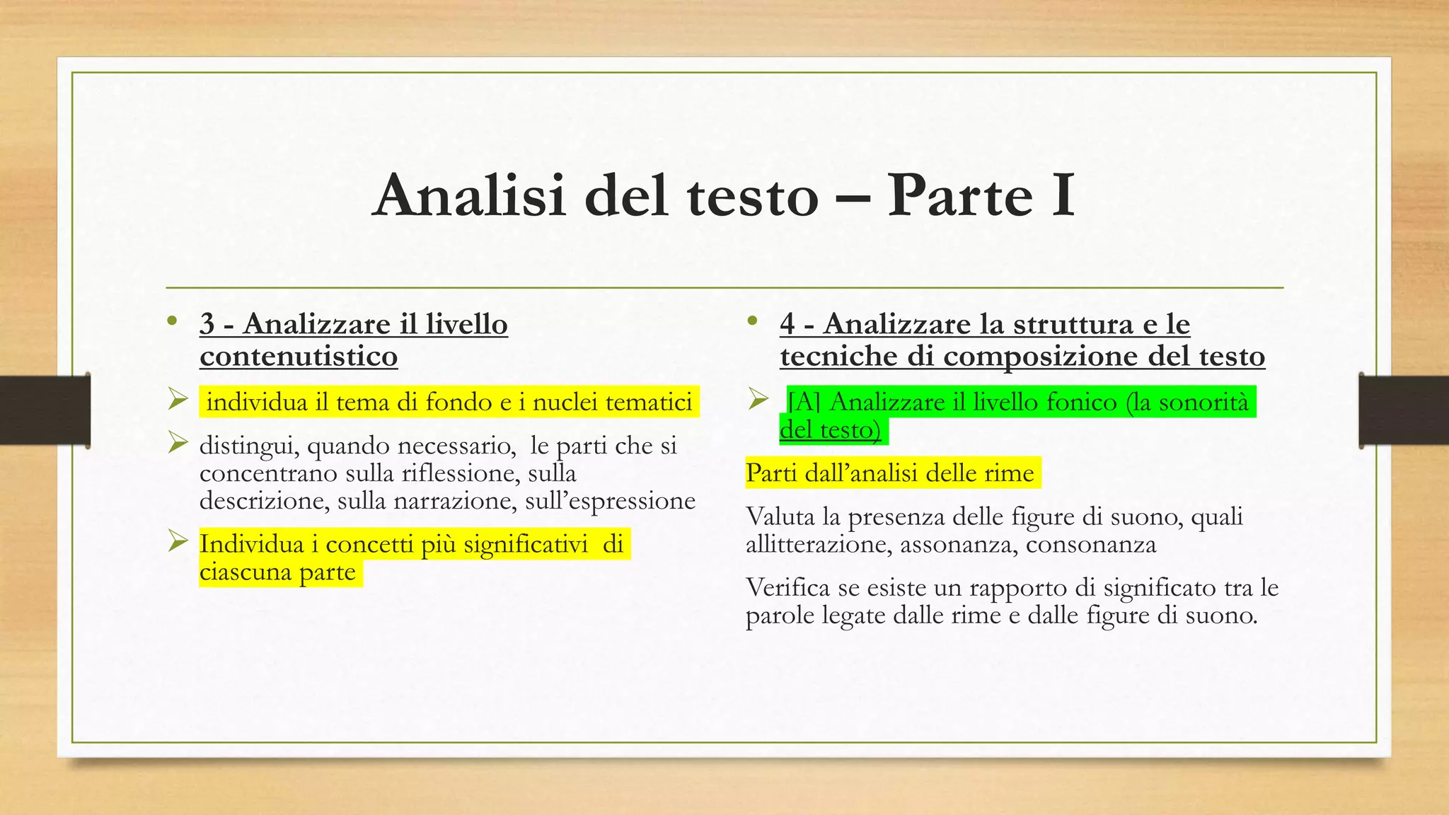 Analisi di un testo poetico | PPTX