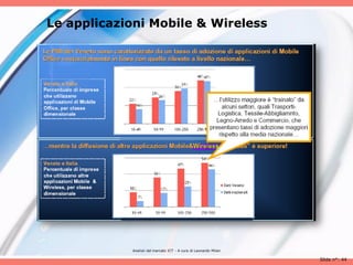 Le applicazioni Mobile & Wireless




            Analisii del mercato ICT - A cura di Leonardo Milan

                                                                  Slide n°: 44
 