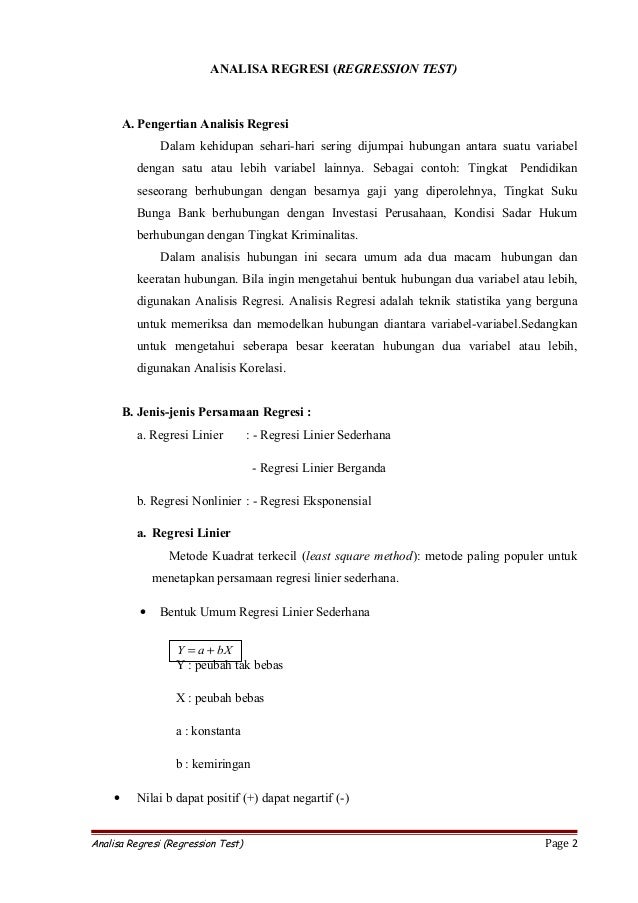 Makalah Analisa Regresi