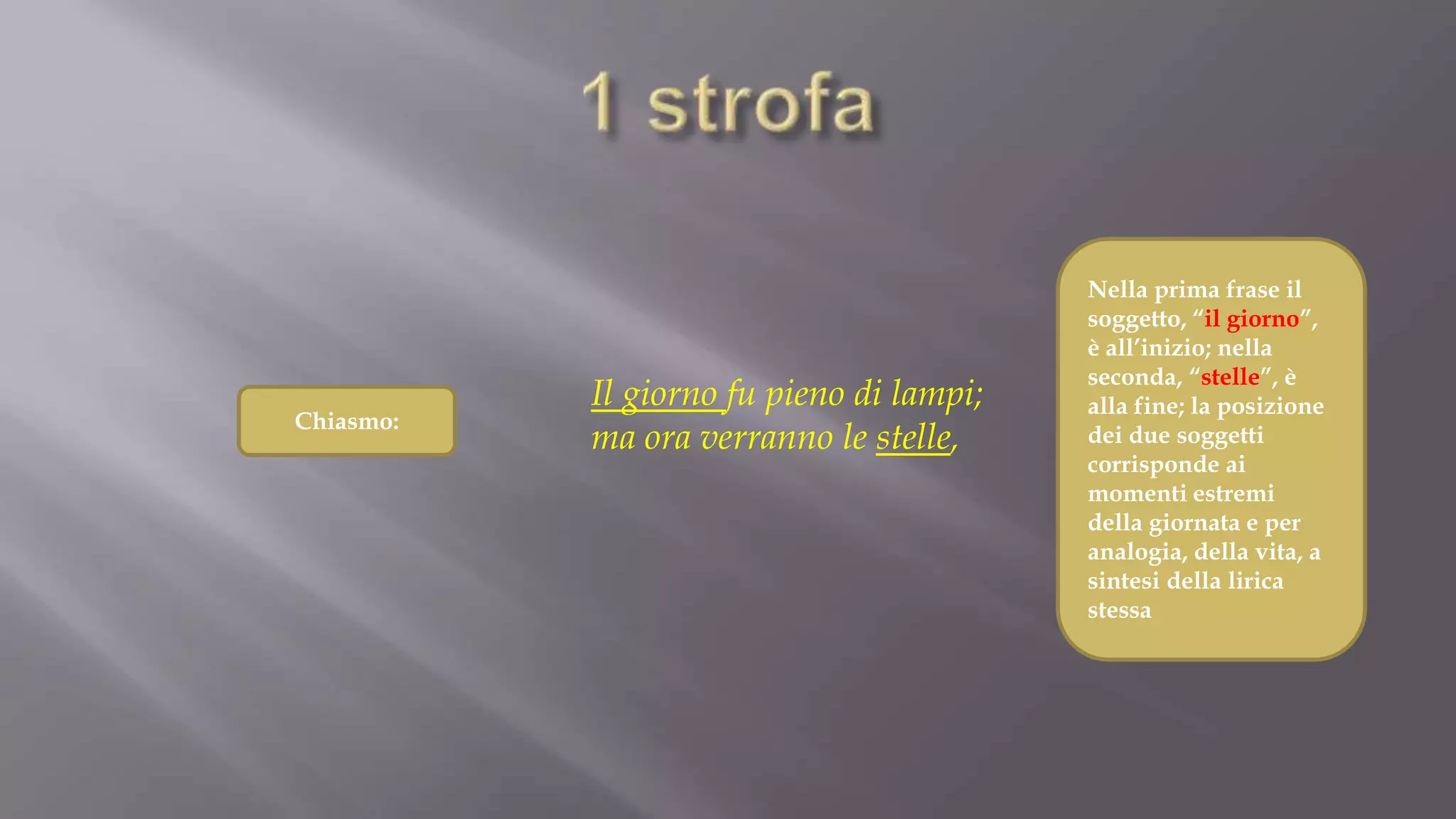 Analisi retorica la mia sera | PPT