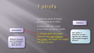 Analisi retorica la mia sera | PPTX