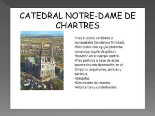 El estilo gótico de la Catedral de Reims es
uno de sus primeros y más bellos ejemplos,
sembrará las ciudades europeas de
h...