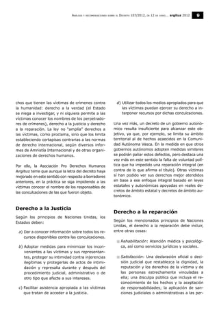 Analisis y recomendaciones sobre el Decreto 107/2012 de 12 de junio