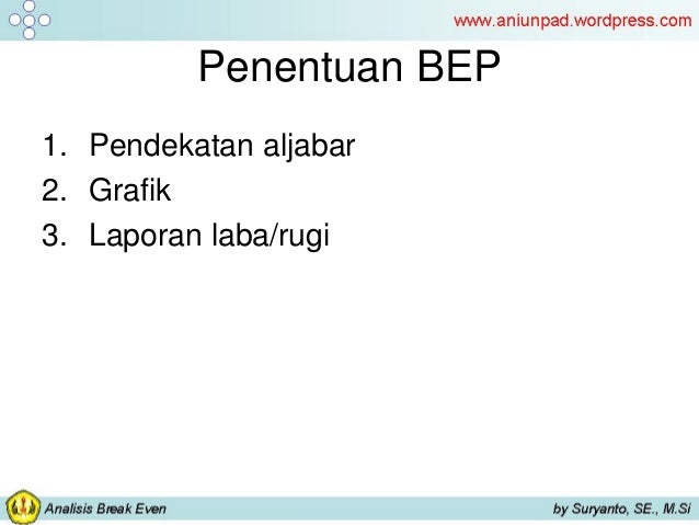 Analisis break-even Analisis break-even