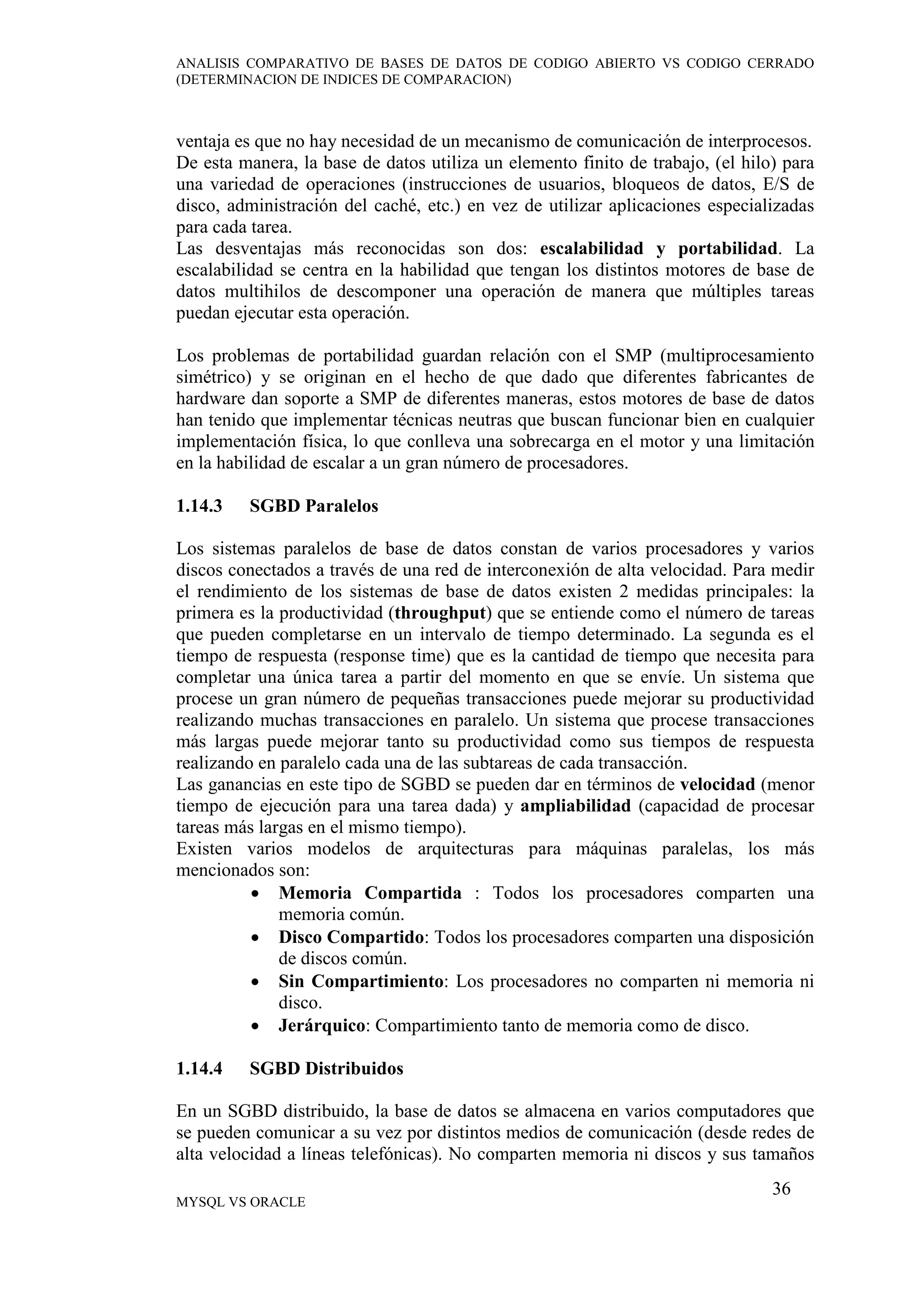 Analisis comparativo my-sql-oracle | PDF