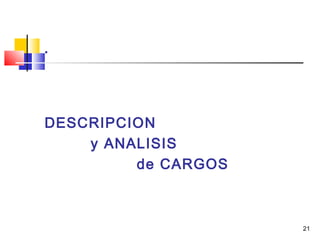 21
.
DESCRIPCION
y ANALISIS
de CARGOS
 