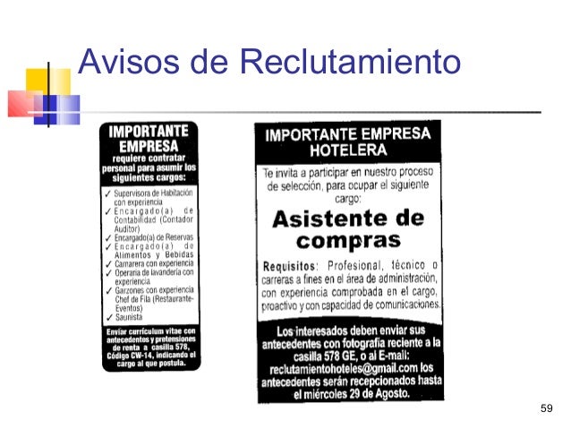 Analisis de cargos y reclutamiento rrhh