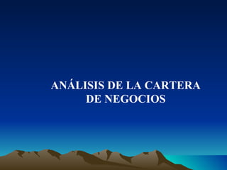ANÁLISIS DE LA CARTERA DE NEGOCIOS 