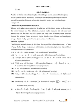 Analisis real-lengkap-a1c | PDF