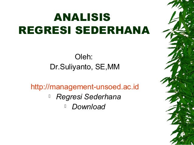 Analisis Regresi Sederhana1