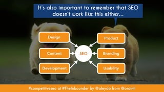 #competitiveseo at #TheInbounder by @aleyda from @orainti
It’s also important to remember that SEO
doesn’t work like this ...