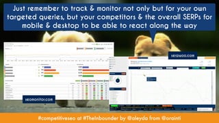 #competitiveseo at #TheInbounder by @aleyda from @orainti
Just remember to track & monitor not only but for your own
targe...