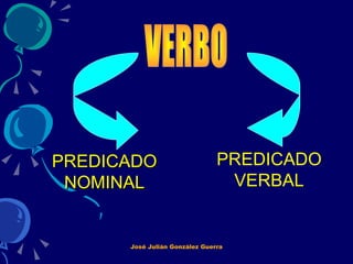 PREDICADO NOMINAL PREDICADO VERBAL VERBO José Julián González Guerra 