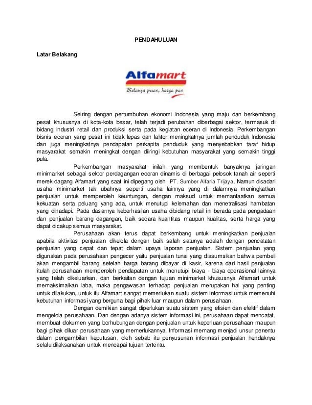 Analisis Sistem Informasi Penjualan Alfamart
