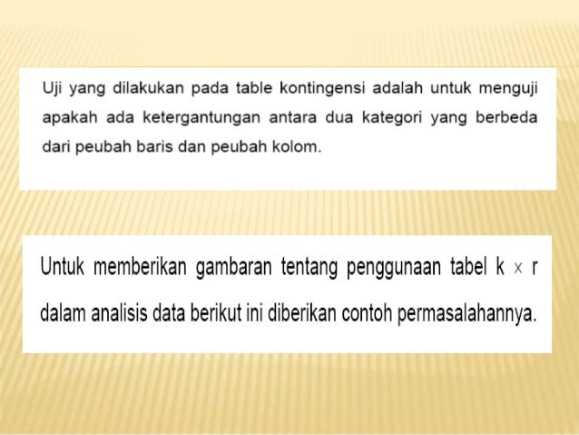 Analisis Tabel Kontingensi