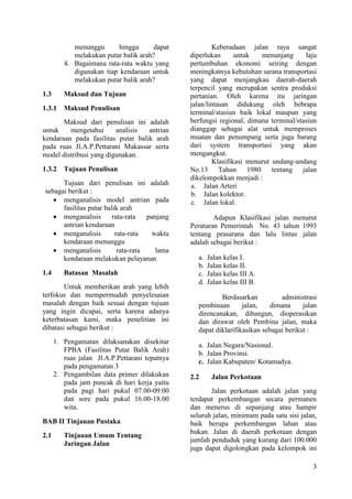 Analisis antrian kendaraan di jl.ap.pettarani makassar | PDF
