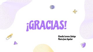 ¡GRACIAS!
Claudia Lorena Zúñiga
María José Aguilar
 