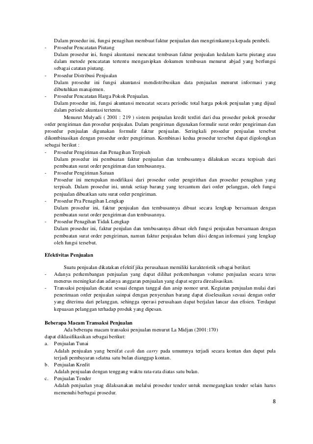 surat tembusan pengiriman order Analisis terhadap audit efektifitas penjualan manajemen