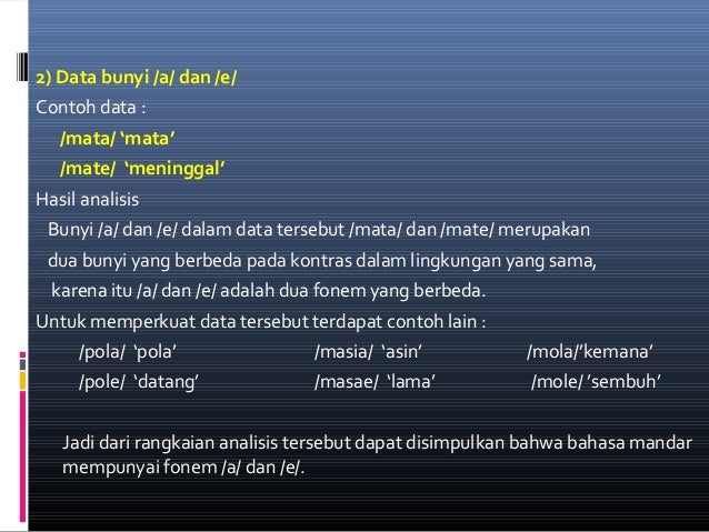 Analisis bahasa mandar